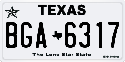 TX license plate BGA6317