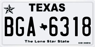 TX license plate BGA6318