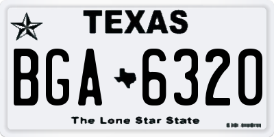 TX license plate BGA6320