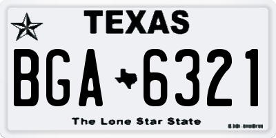 TX license plate BGA6321