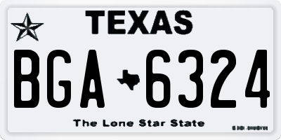 TX license plate BGA6324