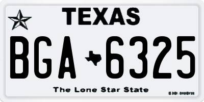 TX license plate BGA6325