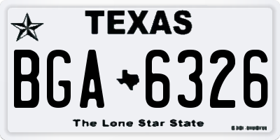 TX license plate BGA6326