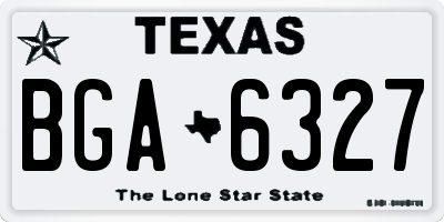 TX license plate BGA6327
