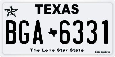 TX license plate BGA6331