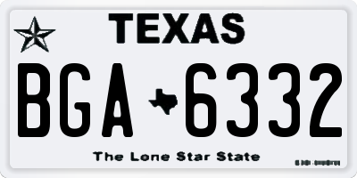 TX license plate BGA6332