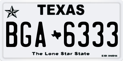 TX license plate BGA6333