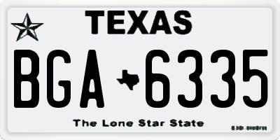 TX license plate BGA6335