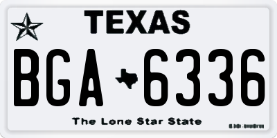 TX license plate BGA6336