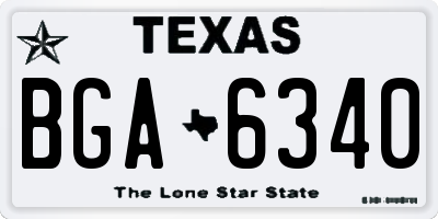 TX license plate BGA6340