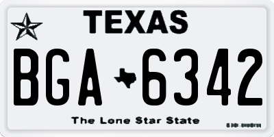 TX license plate BGA6342