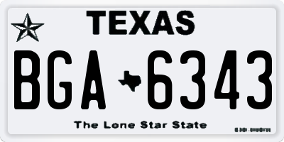 TX license plate BGA6343