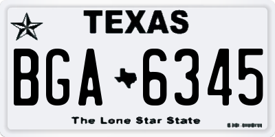 TX license plate BGA6345