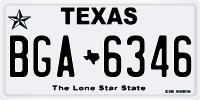 TX license plate BGA6346