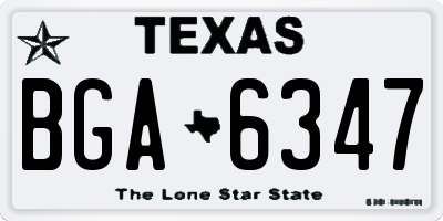 TX license plate BGA6347
