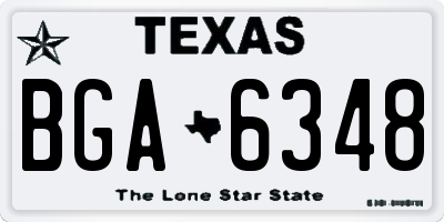 TX license plate BGA6348