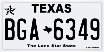 TX license plate BGA6349