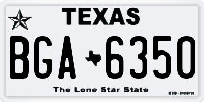 TX license plate BGA6350