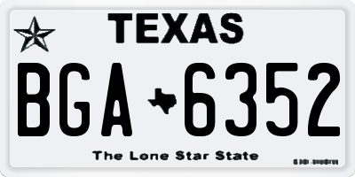 TX license plate BGA6352