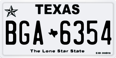 TX license plate BGA6354