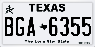 TX license plate BGA6355