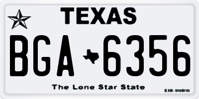 TX license plate BGA6356