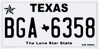 TX license plate BGA6358