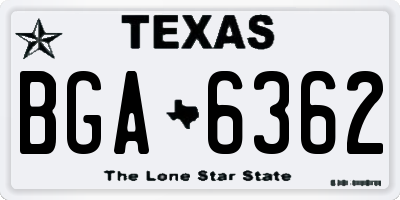 TX license plate BGA6362