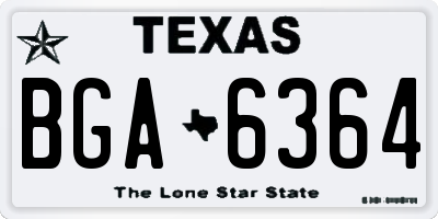 TX license plate BGA6364