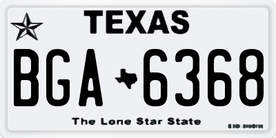 TX license plate BGA6368
