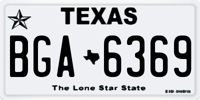 TX license plate BGA6369
