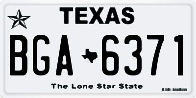 TX license plate BGA6371