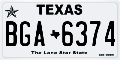TX license plate BGA6374