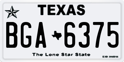 TX license plate BGA6375