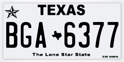TX license plate BGA6377