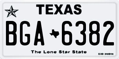TX license plate BGA6382