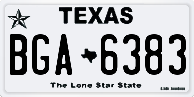 TX license plate BGA6383