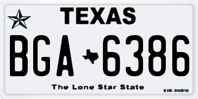 TX license plate BGA6386
