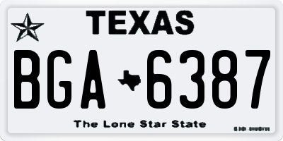 TX license plate BGA6387