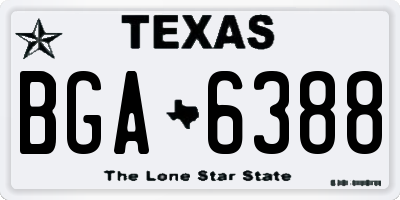 TX license plate BGA6388