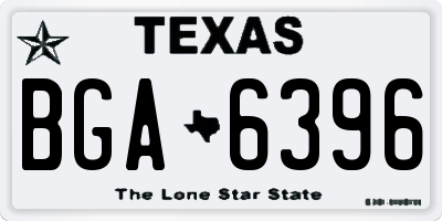 TX license plate BGA6396