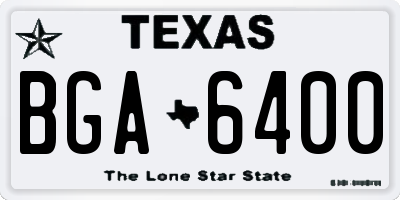 TX license plate BGA6400