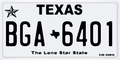 TX license plate BGA6401