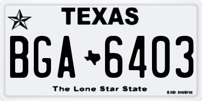 TX license plate BGA6403
