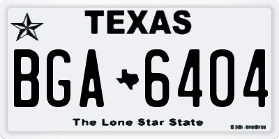 TX license plate BGA6404