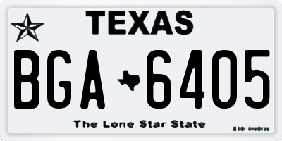 TX license plate BGA6405