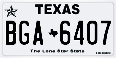 TX license plate BGA6407