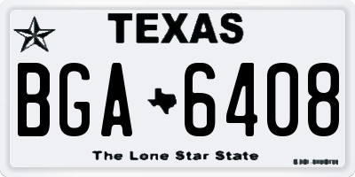 TX license plate BGA6408