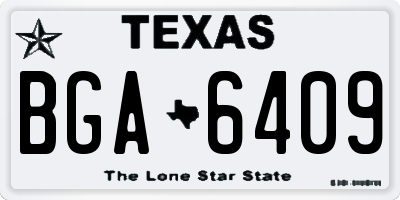 TX license plate BGA6409