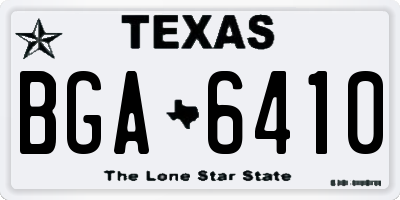 TX license plate BGA6410